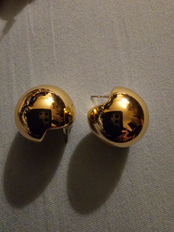 Bijoux boucke d oreille ronde dore