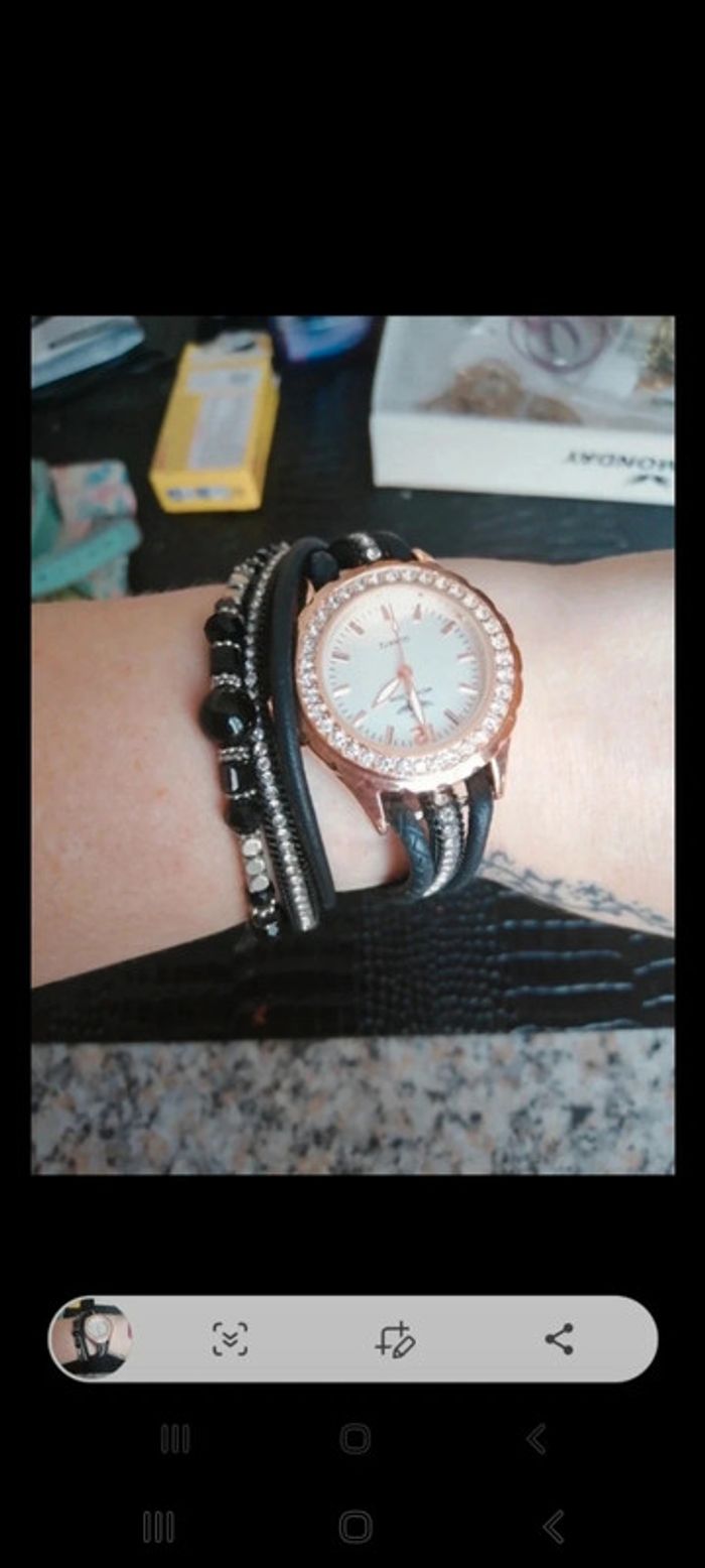 Montre strass à enrouler autour du poignet