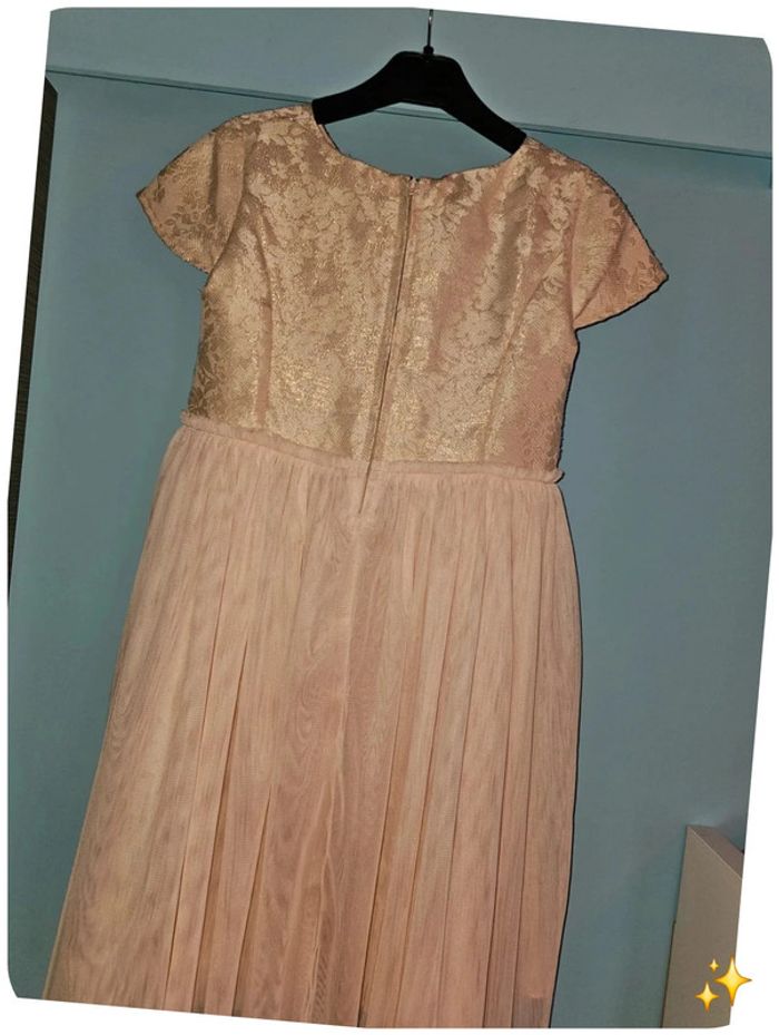Robe de cérémonie fille 12 ans TAO - Saumon & doré 🌸💛 - photo numéro 4