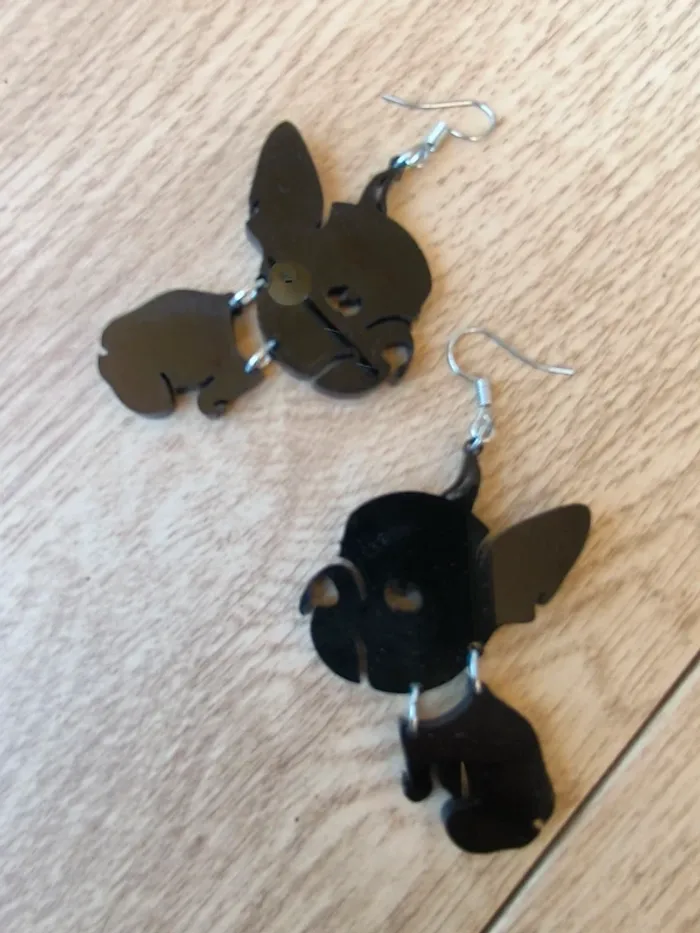 Boucles d'oreilles bouledogue français - photo numéro 3