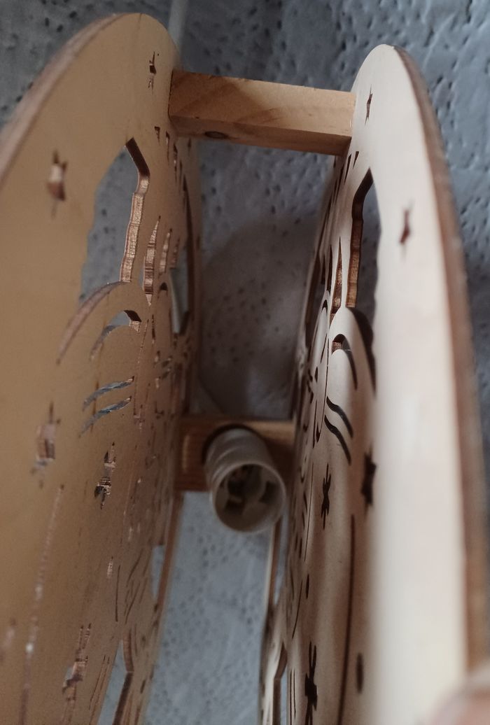 Lampe bois bonhomme de neige - photo numéro 3