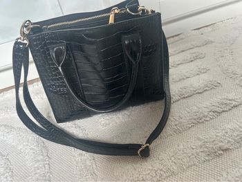 Sac bandoulière noir croco