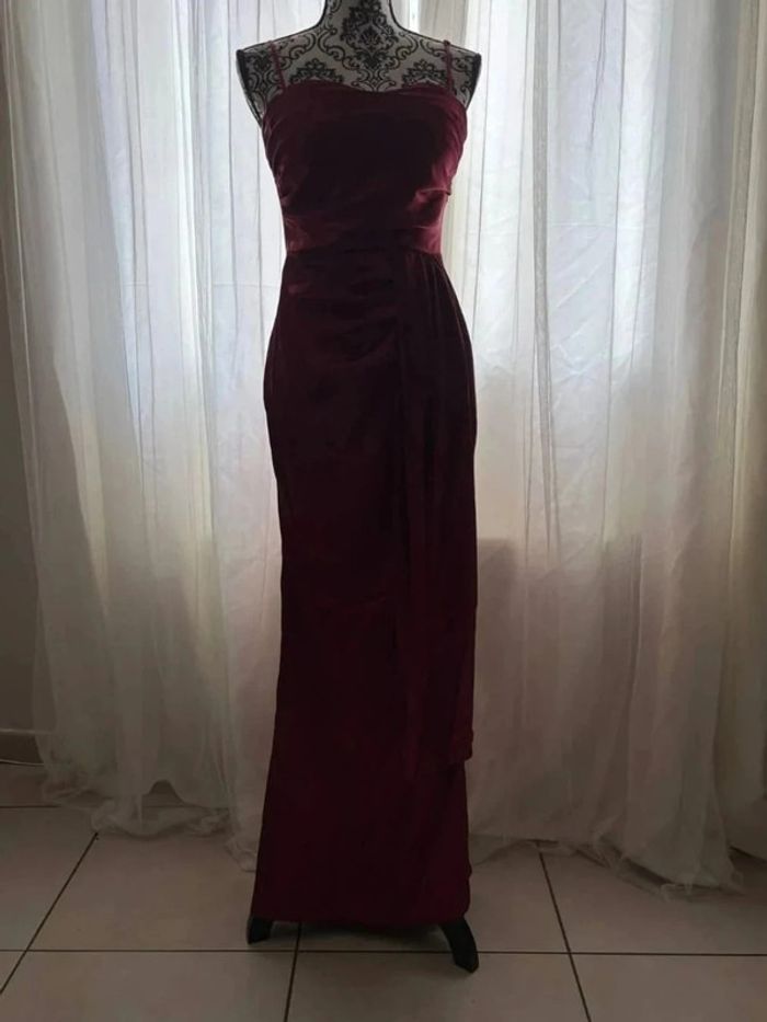 Robe de soirée bordeaux satinée 38 - photo numéro 5