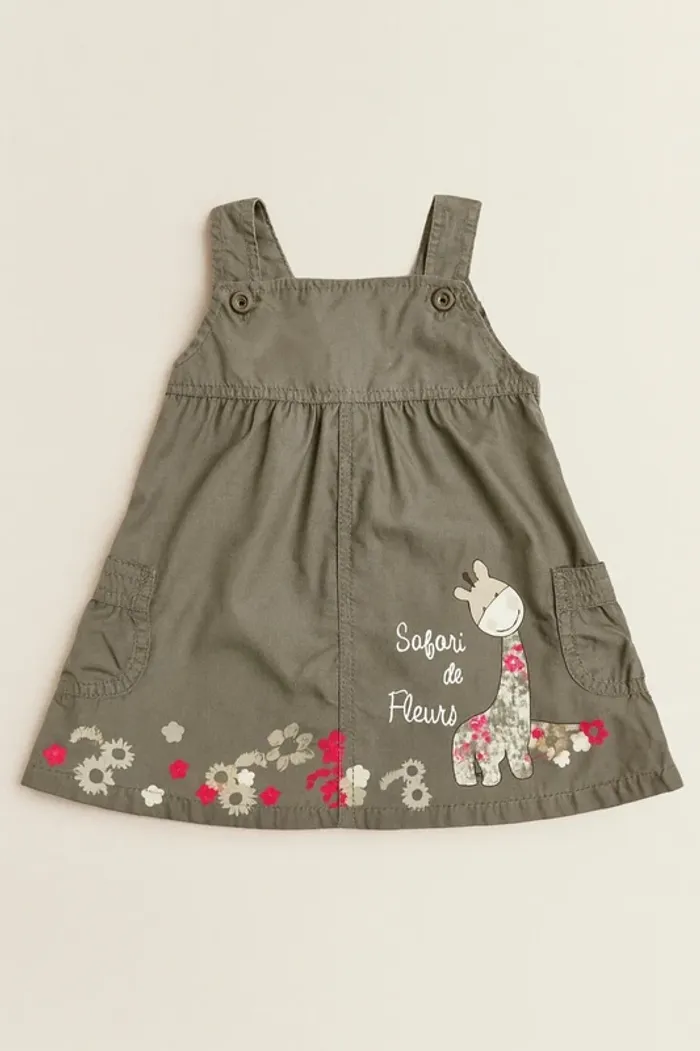 Robe salopette bébé fille “Safari de Fleurs”