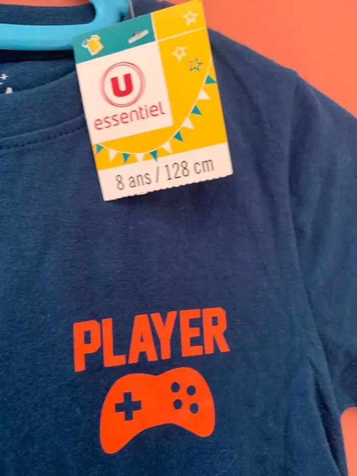 👕 T-shirt garçon - bleu marine – 8 ans / 128 cm – Neuf - photo numéro 3