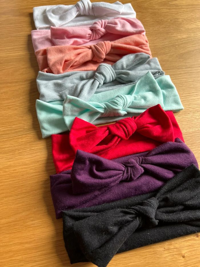 Lot de 8 bandeaux extensibles en coton (différentes couleurs) - Dés 3 mois - photo numéro 3