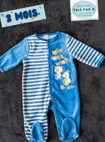 Pyjama  velours  3  mois