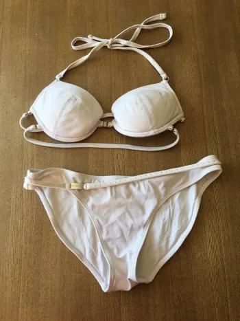 Bikini blanc strass