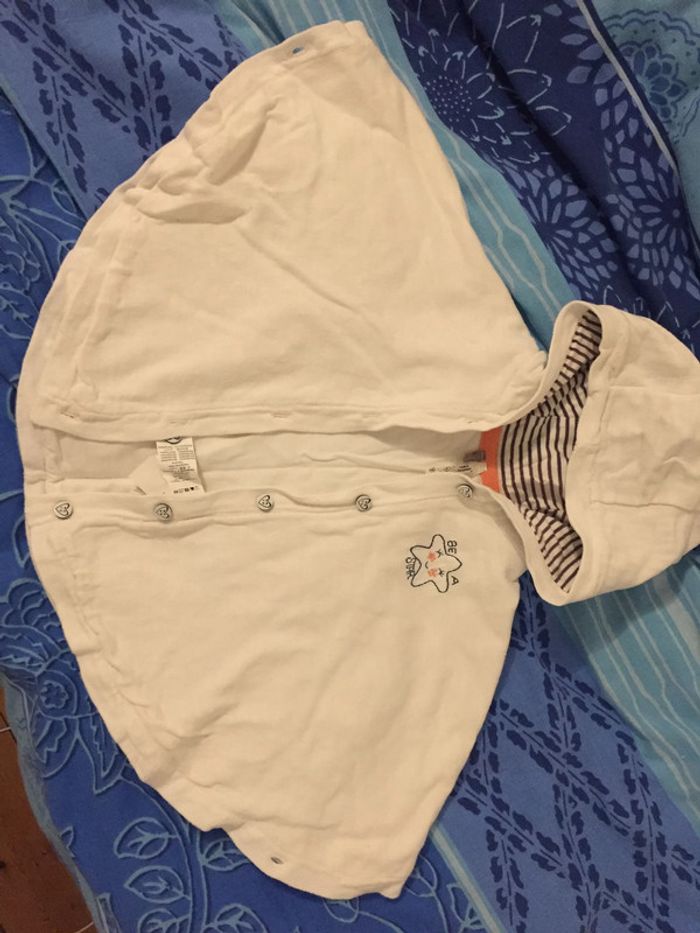 Poncho blanc 12 mois