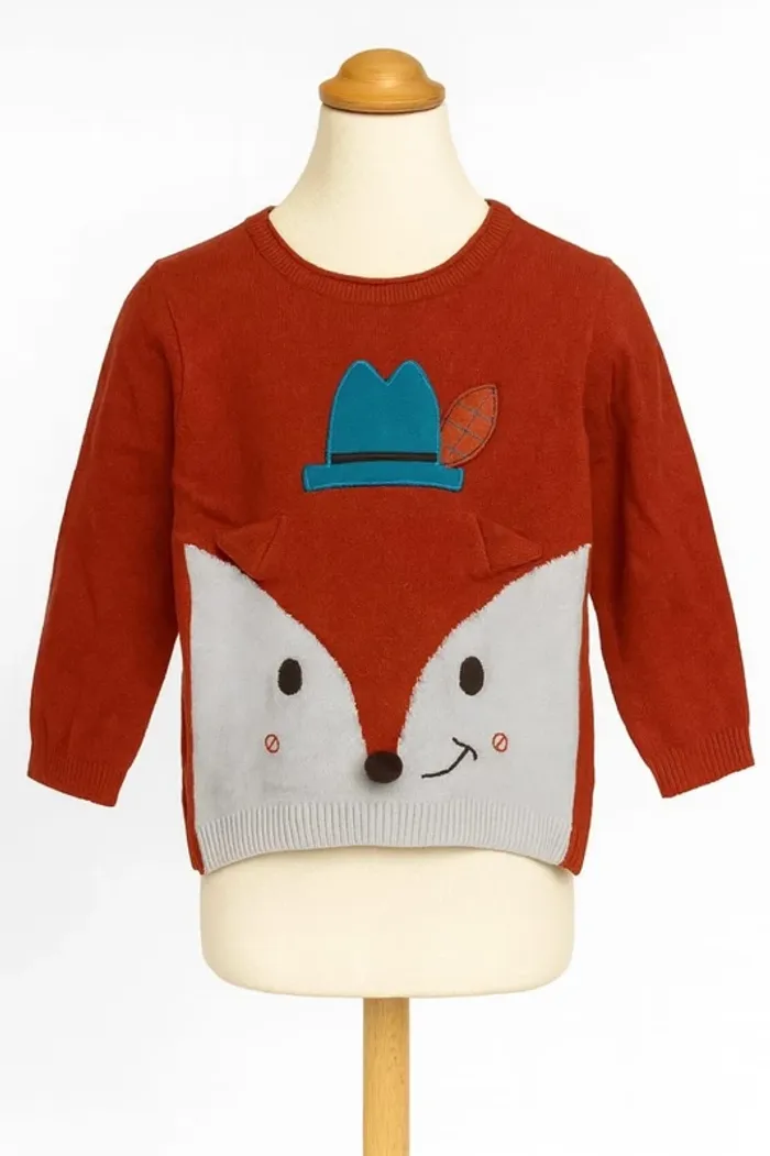 Pull motif renard DPAM Taille 23 mois - photo numéro 2