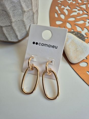 Boucles d’oreilles fantaisies dorées chaîne