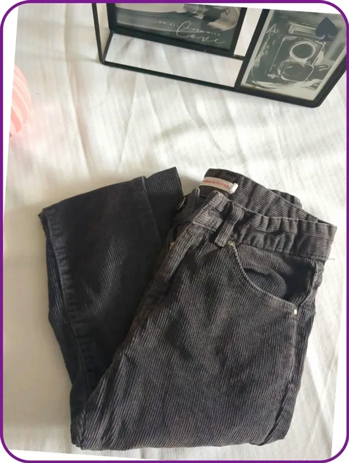 Pantalon fille velour côtelé 8 ans - photo numéro 5