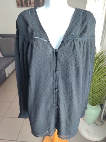 Blouse col V a plumetis