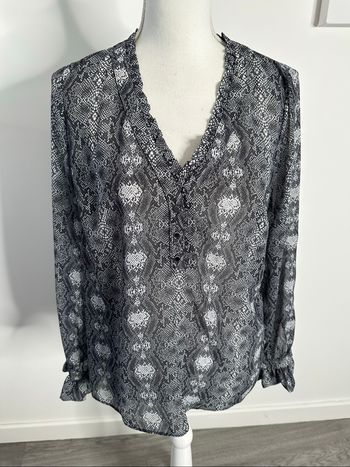 Blouse python serpent gris Naf Naf T38 M
