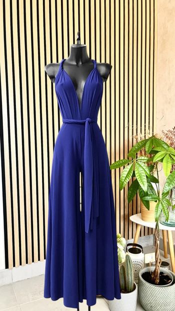 Combi bleu électrique dos nu positions multiples