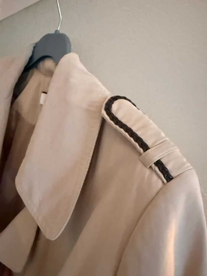 Trench long beige bouton + ceinture - photo numéro 4
