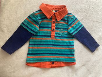 Polo manches longues rayé taille 12 mois