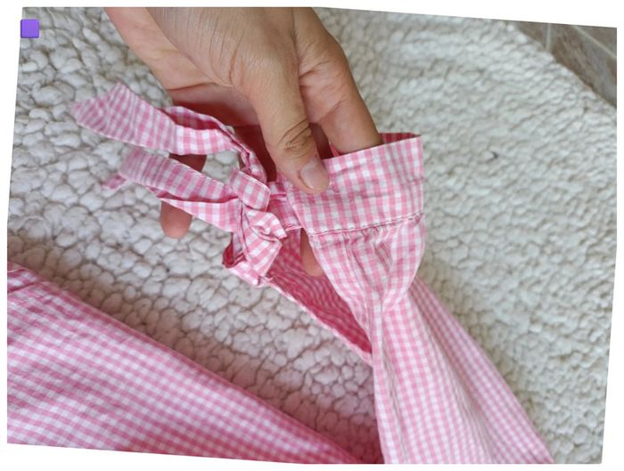 Blouse rose vichy col bardot vintage cute restaurant - photo numéro 2