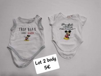 Lot 2 body mickey 3 mois