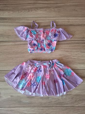 Maillot de bain fille protection UV deux pièces violet 