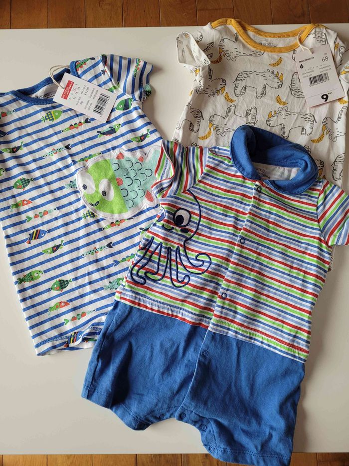 Lot 3 barboteuses 6 mois