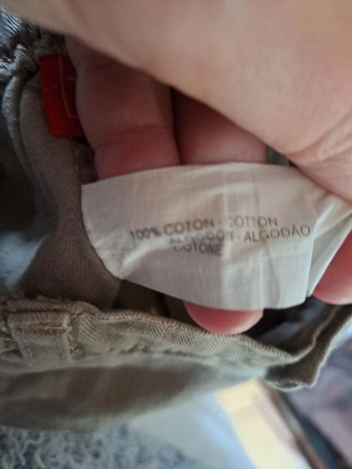 Lot de 2 pantalons beige et marron 3 mois 100%coton - photo numéro 7