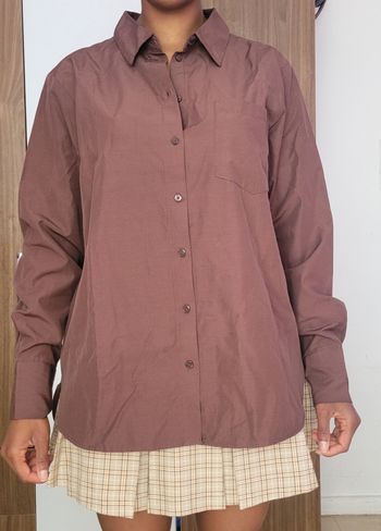Chemise oversized marron