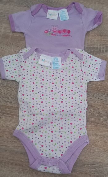 Lot de 2 body manche courte fille 0-3 mois