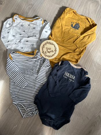 Lot 4 bodys tape à l’œil 6 mois