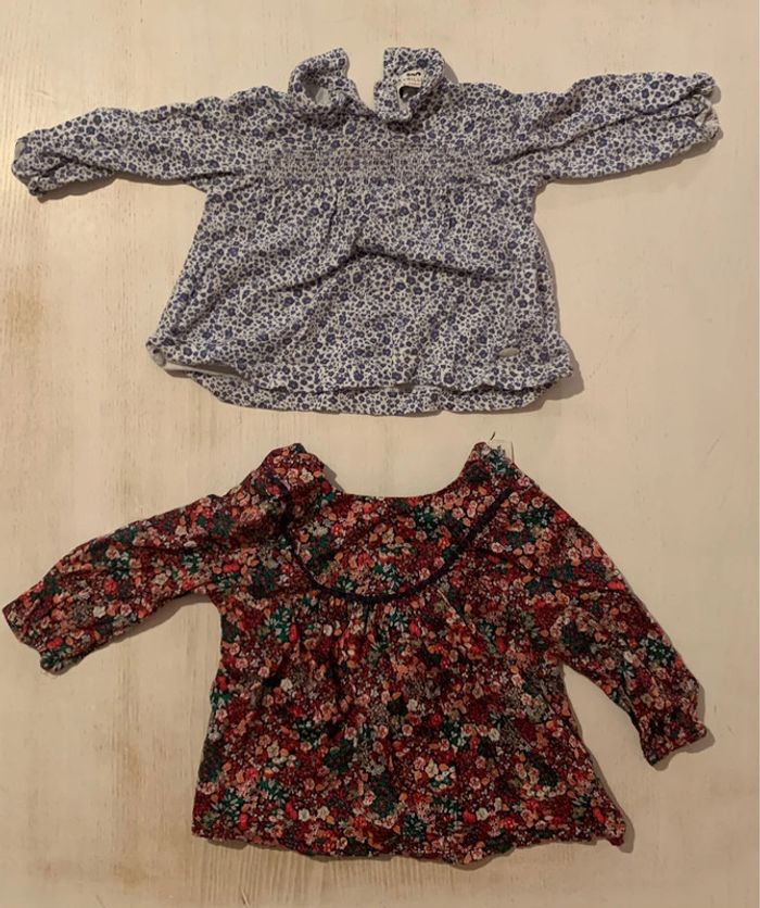 2 blouses enfant manches longues - photo numéro 2