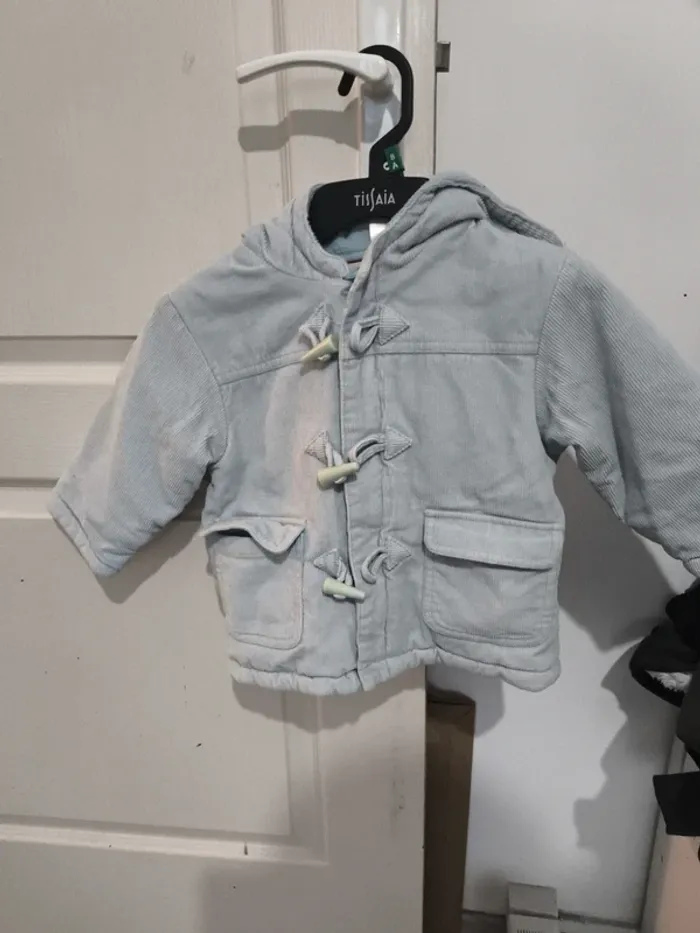 Manteau bleu taille 74 cm