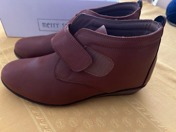 Bottines femme en cuir marron marque generico taille 39 - photo numéro 5