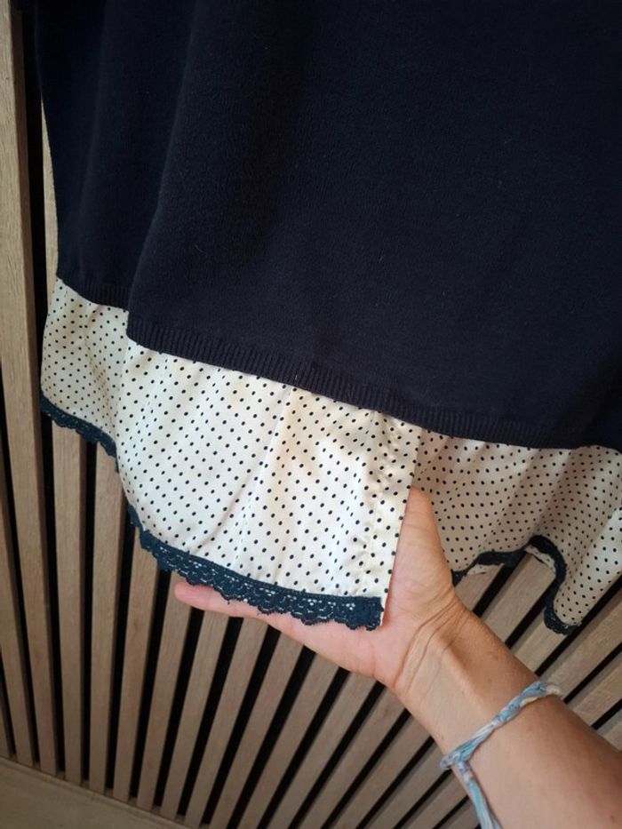 Pull bleu marine bohème Phildar T 42 - photo numéro 10