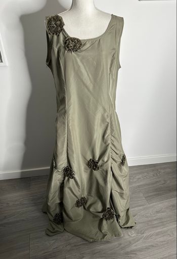 Robe longue à fleurs kaki L33 Y2K T5 44 XXL