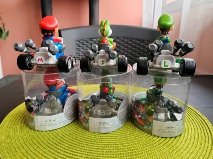 Lot 3 Figurines Super Mario - Mario Kart à propulsion - Nintendo, Wii - Mario, Luigi, Yoshi - photo numéro 3