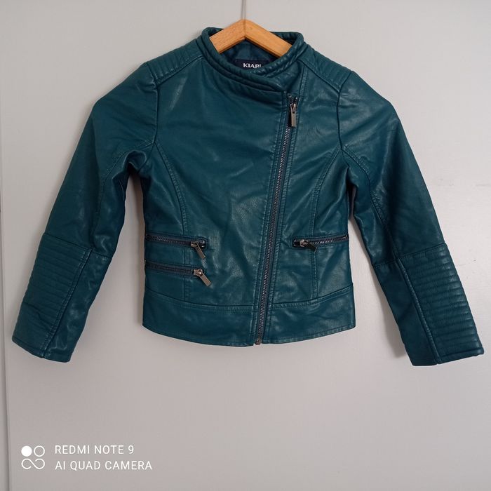 Veste verte en simili 8ans