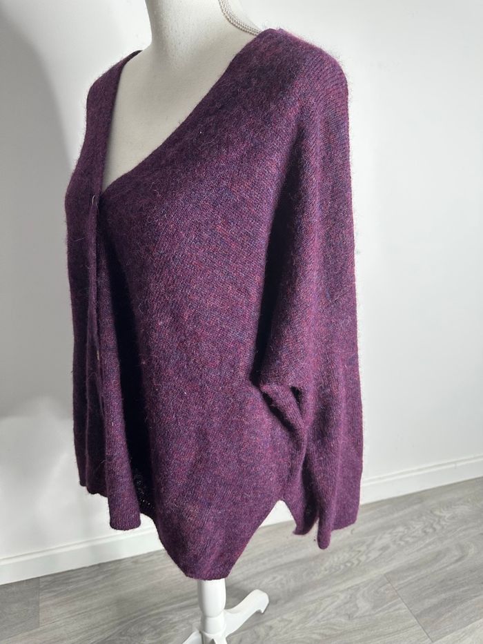 Cardigan oversize violet rose alpaga et laine mérinos Anonym TU - photo numéro 5