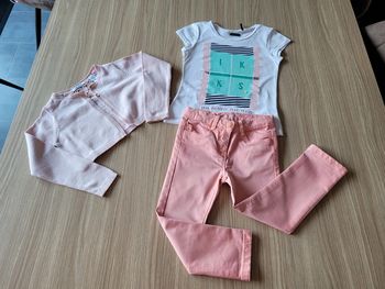 Pantalon TAO +tee shirt IKKS + boléro okaidi