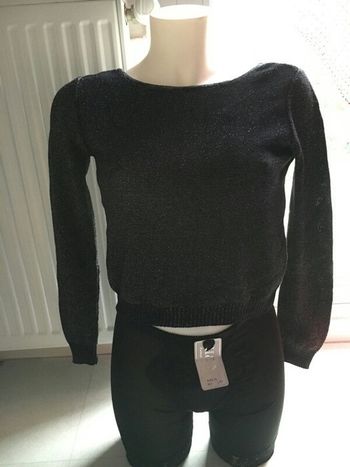 Pull fin neuf noir argenté