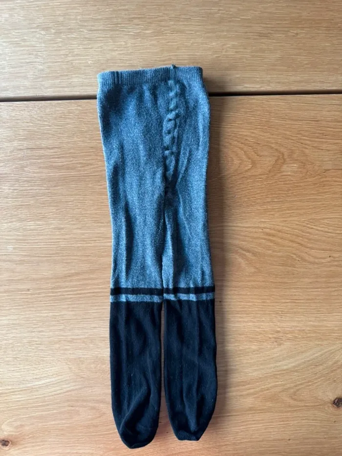 Lot 2 paires de collants un rose pâle / un noir et gris - Taille 2 Ans (pointure 19/22) - photo numéro 9