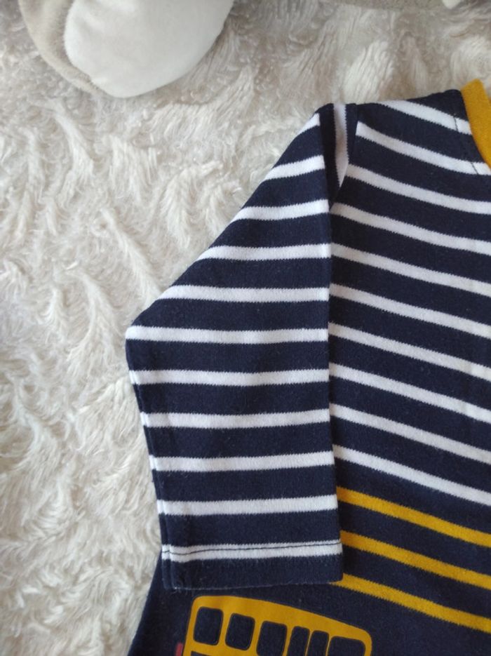 Tee shirt chemise manches longues Garçon 6 mois Slow School bus école - photo numéro 3