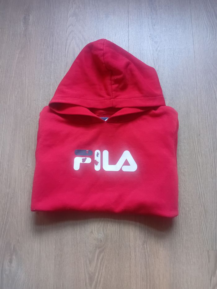 Sweat à capuche rouge et blanc  Fila Taille 12/ 13 ans - photo numéro 8