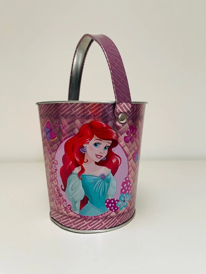 Seau décoratif princesse Disney en métal rose cendrillon ariel belle disney - photo numéro 3