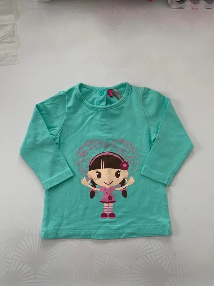 Lot fille de 3 t-shirts manches longues 6m - photo numéro 2