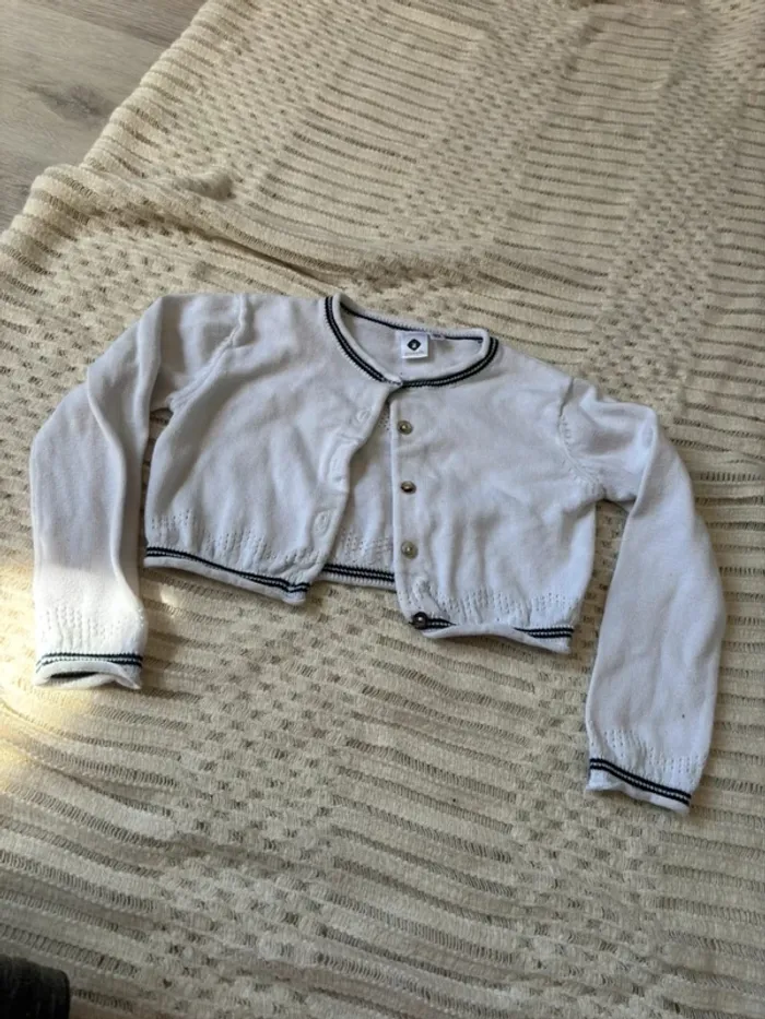 Cardigan blanc court 3 ans Grain de blé - photo numéro 2