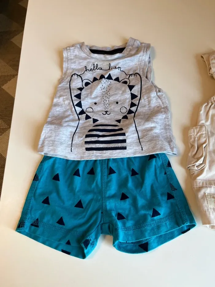 Lot naissance short été été shirt salopette - photo numéro 4