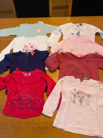 8 tshirts manches longues fille 12 mois