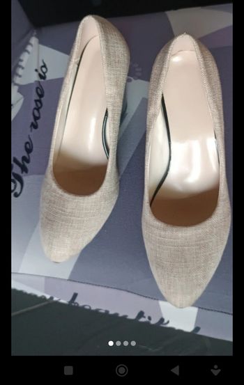 Chaussures femme talon compensé crème