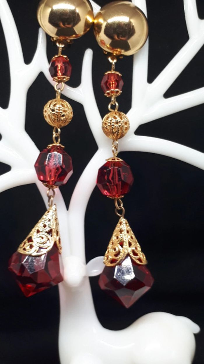 Très grand boucles d'oreilles vintage - photo numéro 3