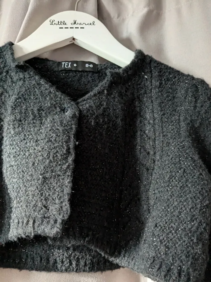 Gilet court noir pailleté - photo numéro 2